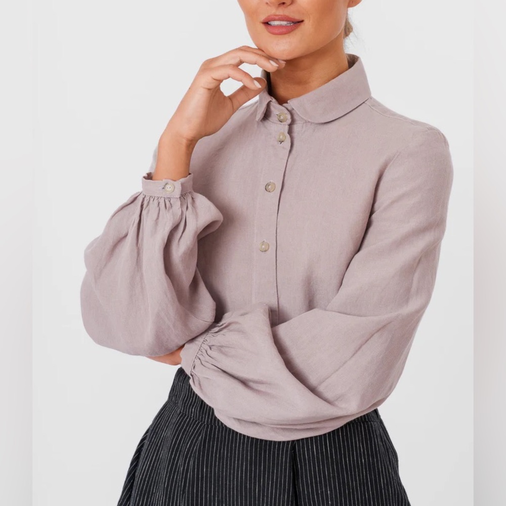 NWT Lavender Linen Son de Flor Sophie Shirt